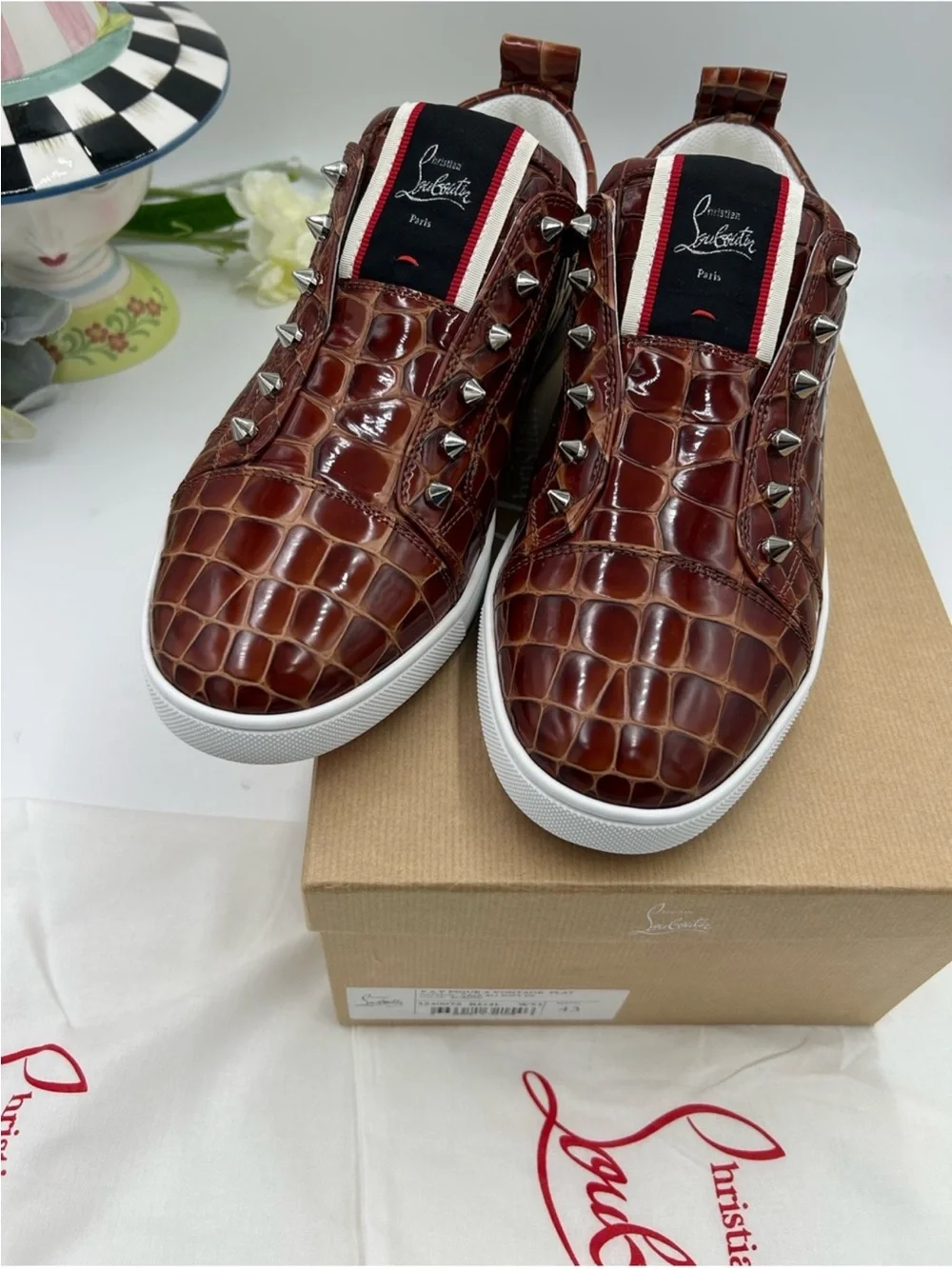 Christian Louboutin Men's FAV VONTADE CROC SNEAKERS . Size 43 - Picture 9 of 11
